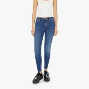 `New Mother The Looker Ankle Fray Women's Blue Jeans P4235